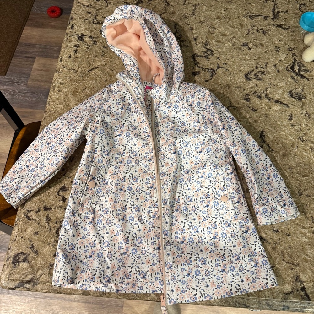 Pink Platinum Floral Raincoat for Kids
